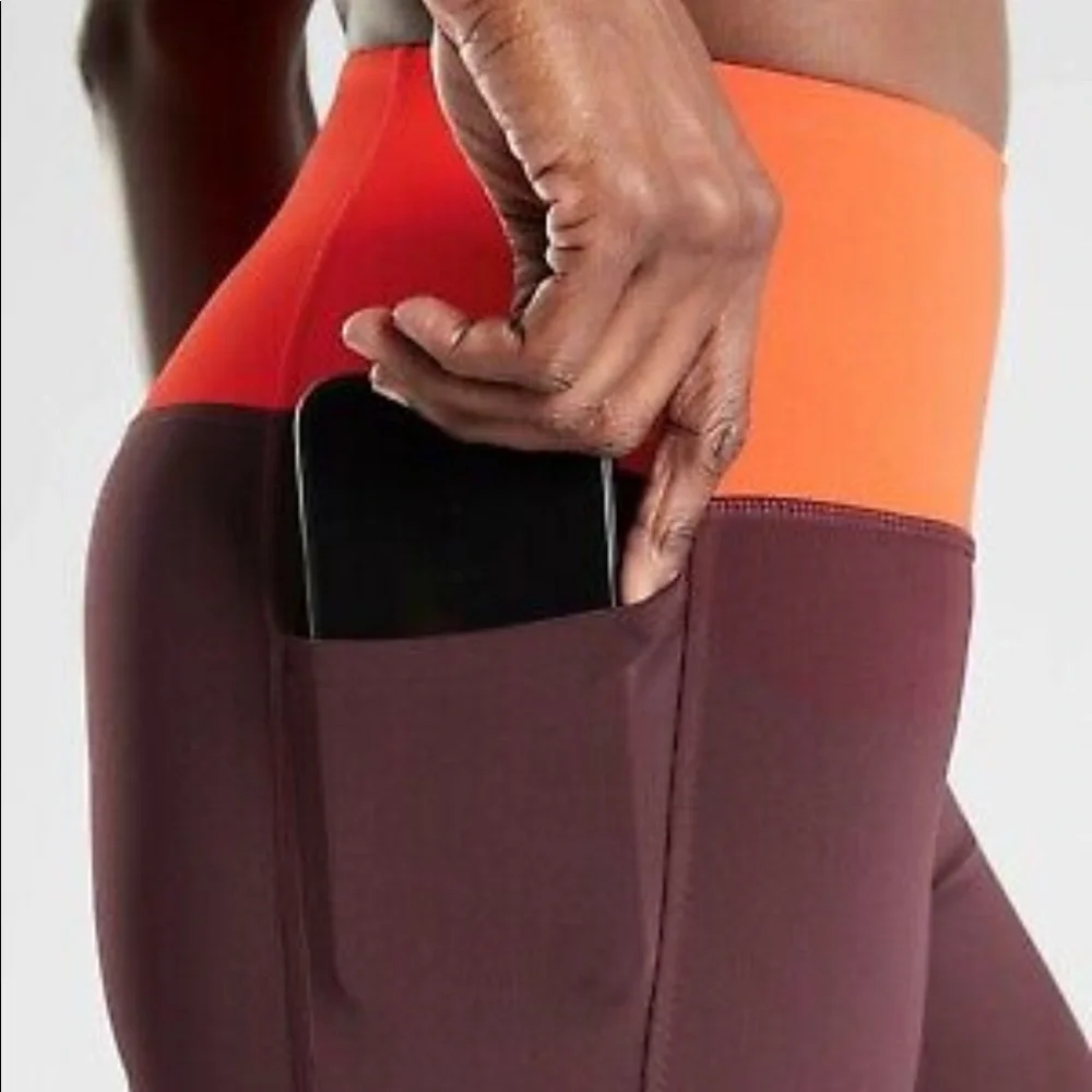 Athleta Tenacity 7/8 Tight Leggings Powerlift High Rise: Antique Burgundy